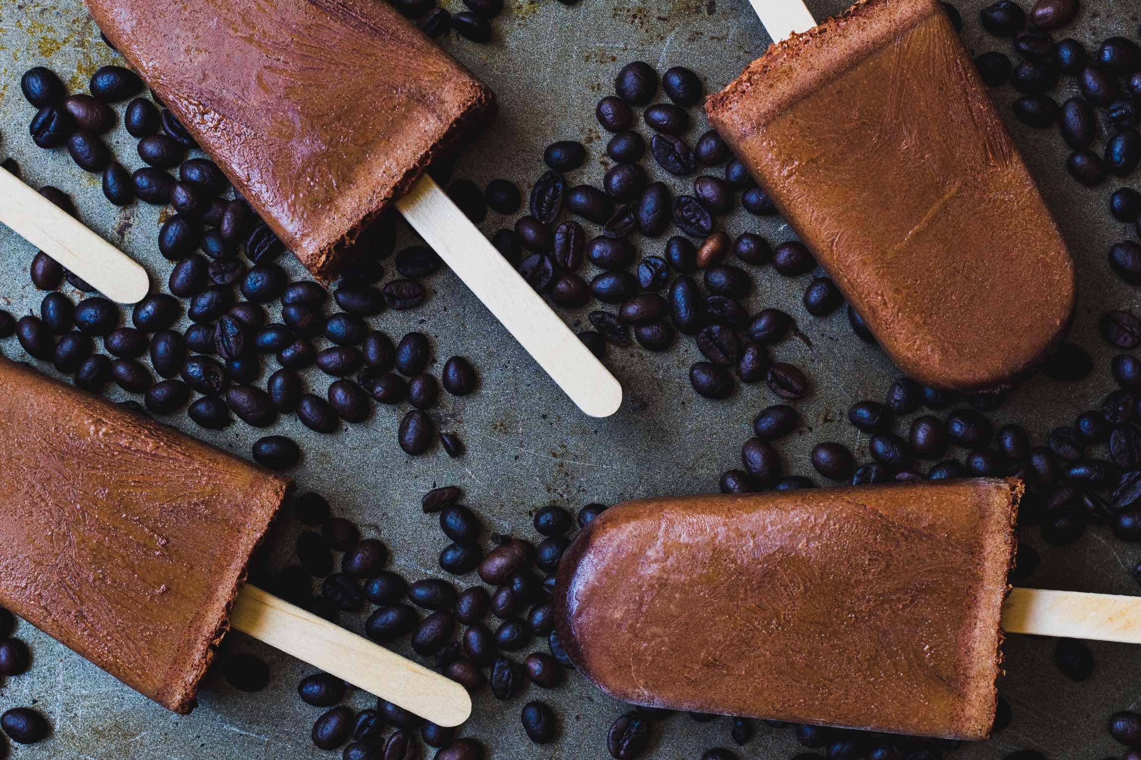 Vegan mocha fudge popsicles