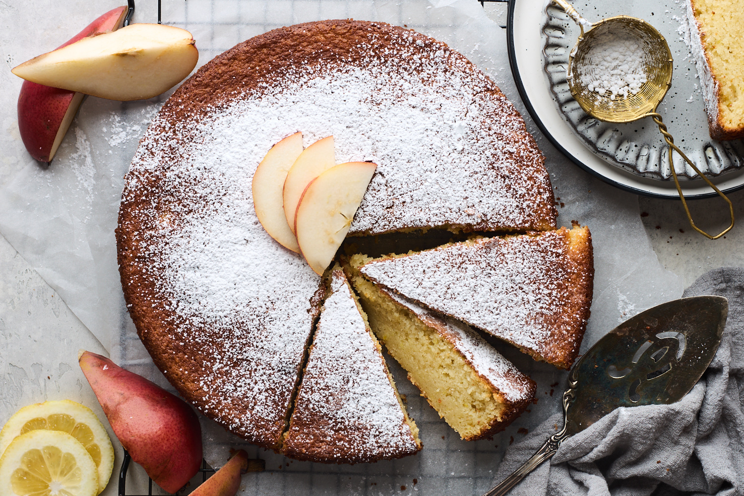 Cardamom Pear Ricotta Cake