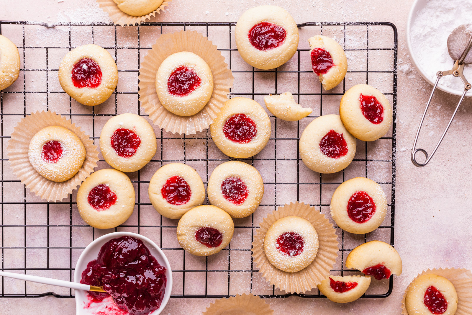 Jam Drop Shortbread Cookies