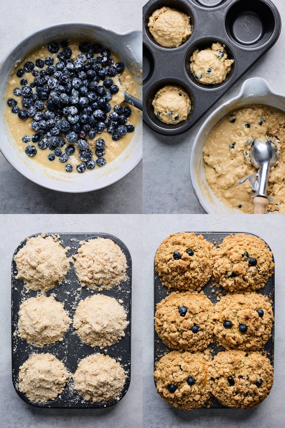 Bakery Style Blueberry Streusel Muffins Steps Part 1
