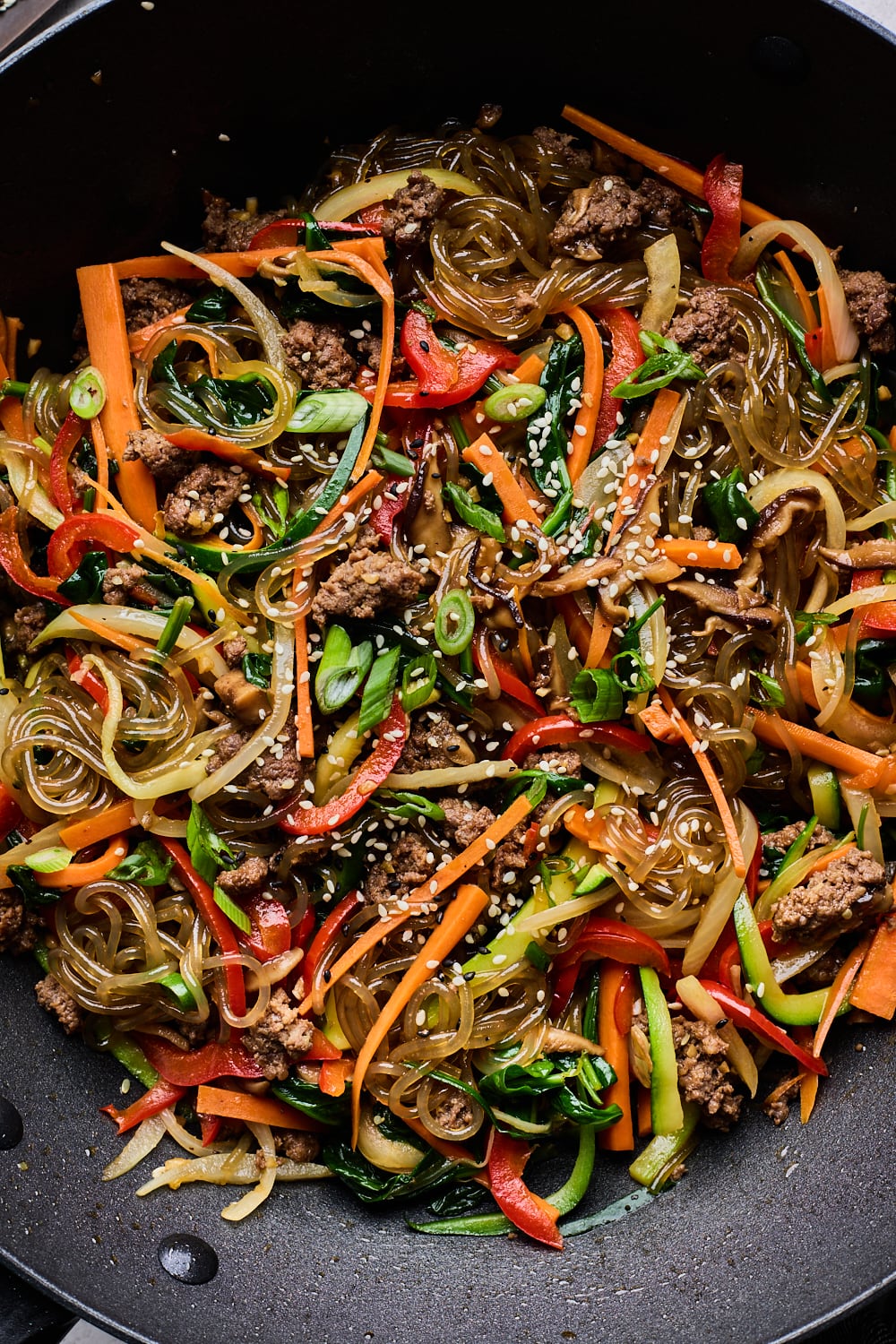 Close up of Japchae