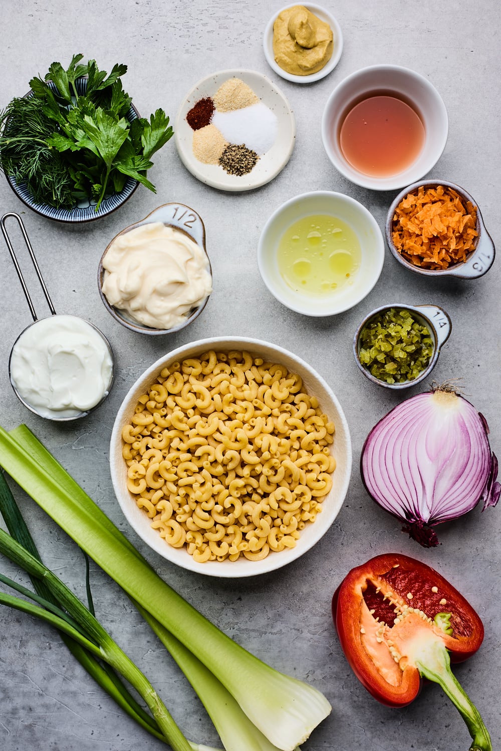 Creamy Classic Macaroni Salad Ingredients