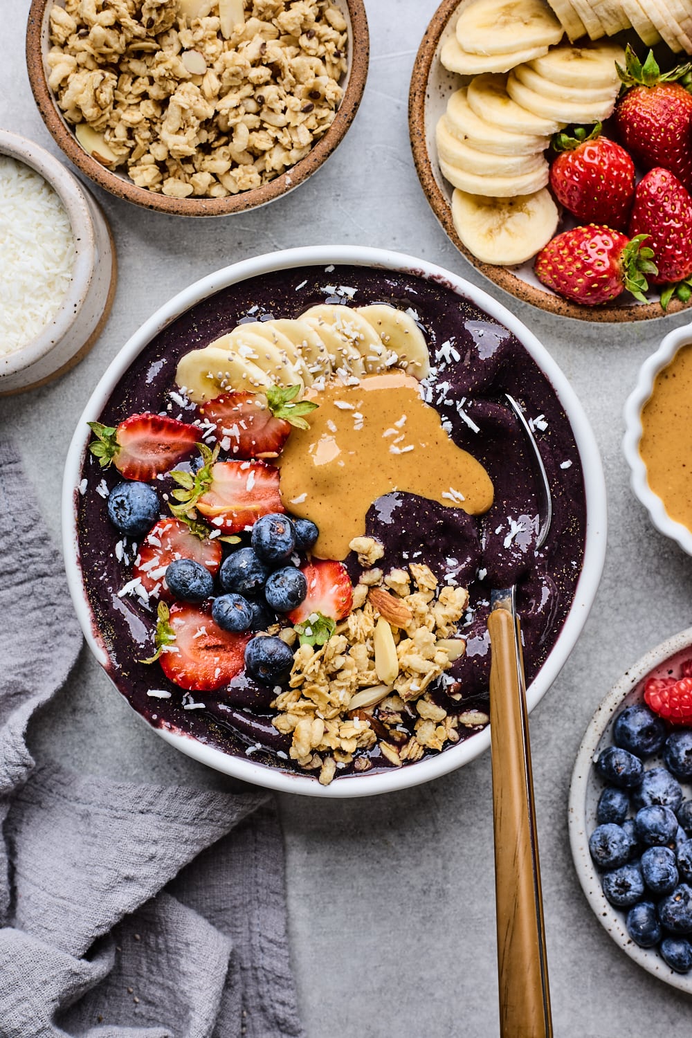 Acai Smoothie Bowl with a spoon