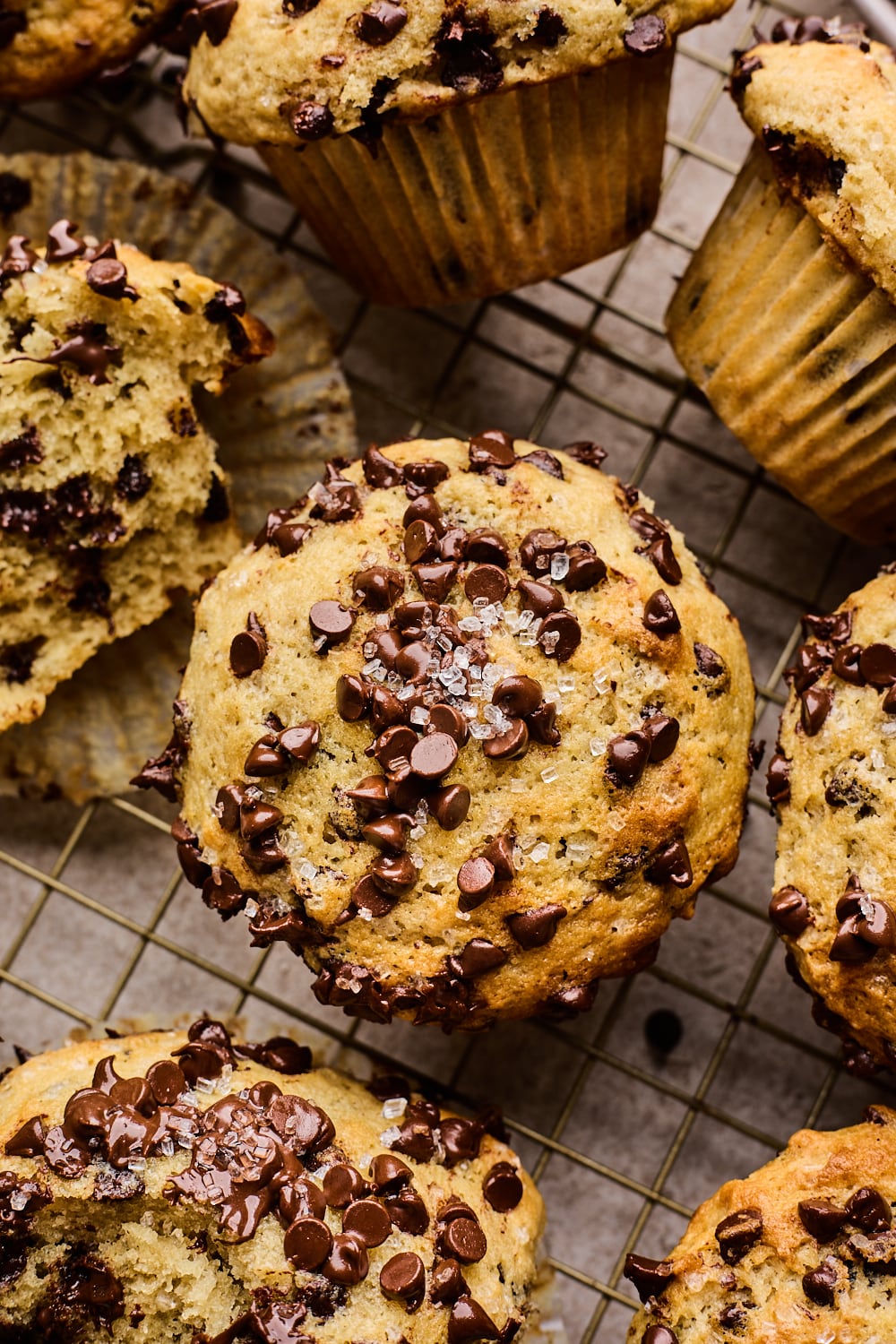 Chocolate Chip Muffins Close up