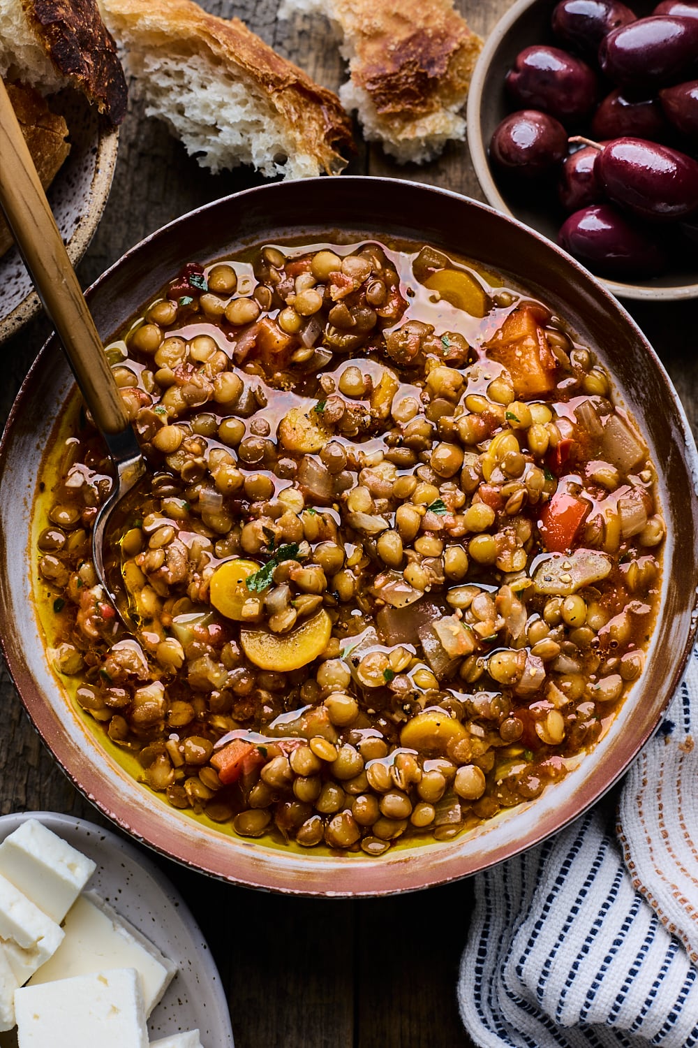 A Bowl Of Greek Lentil Soup