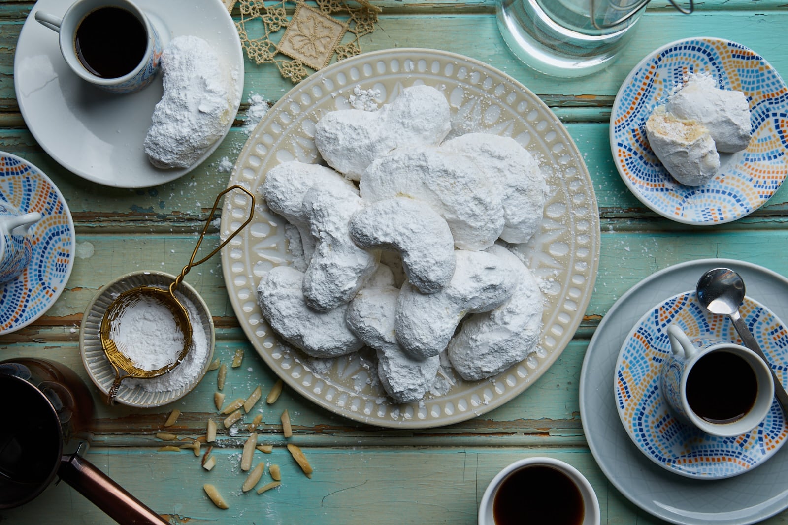 Kourabiedes - Greek Almond Crescent Cookies