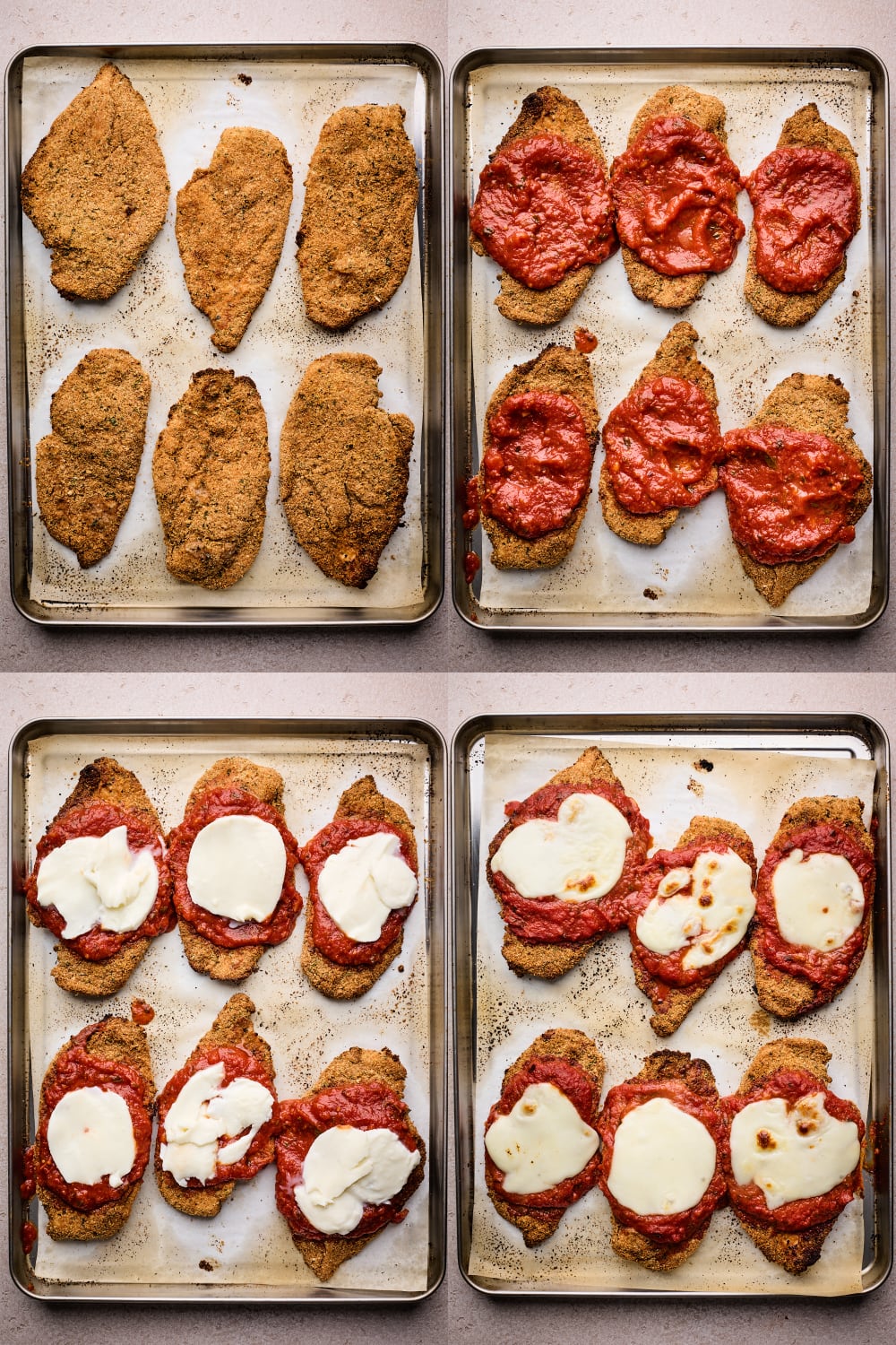 Easy Baked Sheet Pan Chicken Parmesan