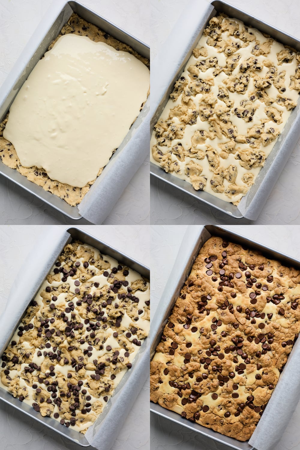 Chocolate Chip Cookie Cheesecake Bars