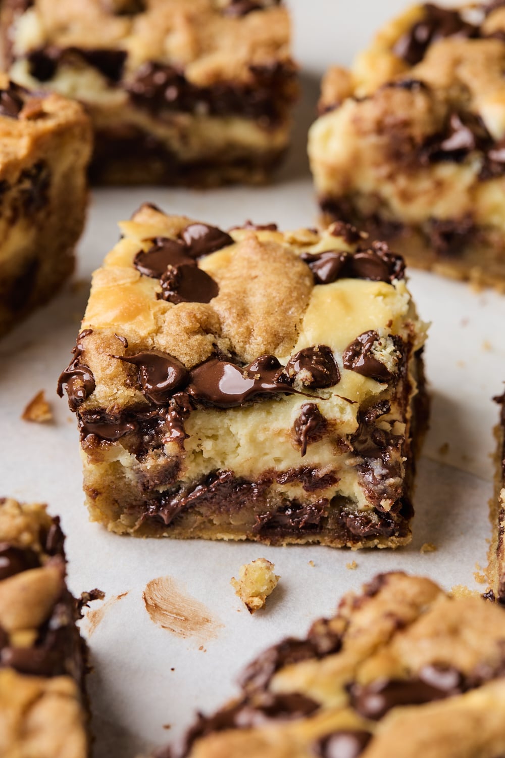 Chocolate Chip Cookie Cheesecake Bars