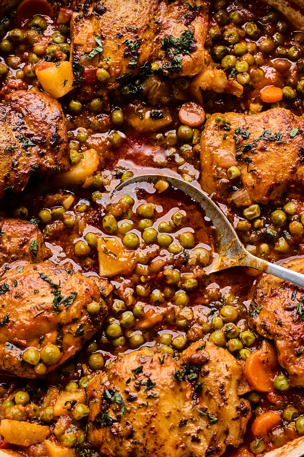 One Pan Greek Peas and Chicken